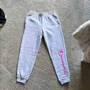 Champion Gray and Purple Sweatpants Relaxed Fit